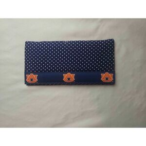 Moon Shine Auburn University Checkbook Cover Wallet Blue White Polka Dot NCAA